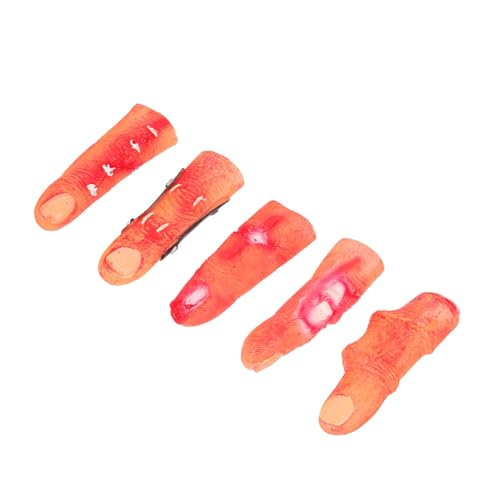 ibasenice 5 Stück Finger Tricky Halloween-Finger-Requisiten Gruselige Finger Dekoration Stirnbänder Puppen Skelett- künstlich abgetrennte Finger abgetrennter Blutfinger Vinyl von ibasenice