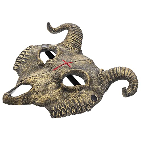 ibasenice 5 Stück Goldene Halloween Ziegenkopf Maske Realistische Tiergesichtsdekoration Lustige Cosplay Party Maske für Fasching Halloween Horror Deko Einzigartiges Kostümzubehör von ibasenice