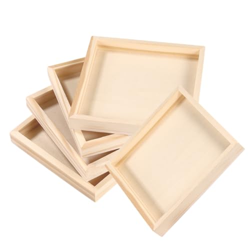 ibasenice 5 Stück Holzpalette Sortierfach Puzzle- -Tabletts Nisttabletts für die Küche Puzzle aufbewahrung Woody Puzzle Puzzle-Sortiertablett Spielzeugtablett aus Holz hölzern von ibasenice
