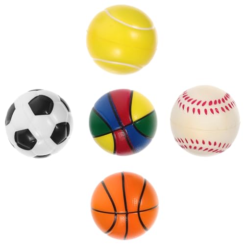 ibasenice 5 Stück Hüpfender Ball für kinderspielzeug Spongeball hühner schaumstoffball Kid Toys Fußball-Stressball-Masse Zubehör für Basketballpartys PU-Schwamm von ibasenice