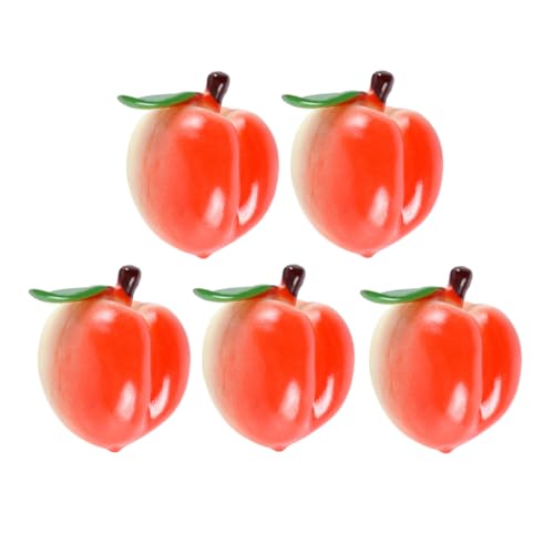 ibasenice 5 Stück Künstliche Frucht Pfirsich Miniatur Party Für Gefälscht Klein Lebensecht Farbig Simulation Fahrt- Pfirsich-Foto-Requisiten Obstdekor Rot PVC von ibasenice