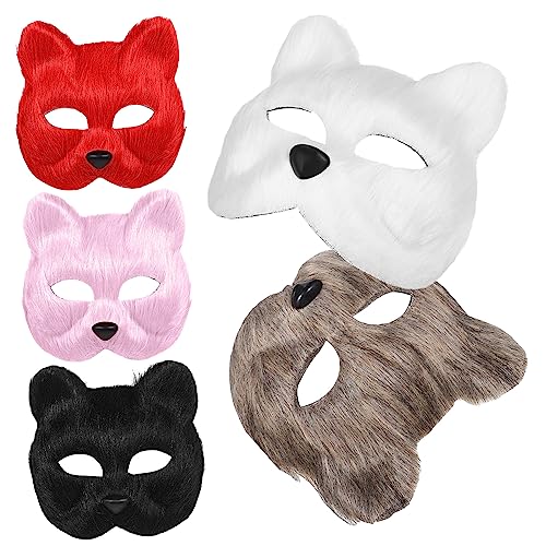 ibasenice 5 Stück Maskerade Fuchsmaske LED-Lichtmaske flauschige Katzenmaske Dinosauriermaske Pfoten Kostüme Wolf halloween masken halloweenmaske Tier-Cosplay-Maske Plüschtiermaske Plastik von ibasenice