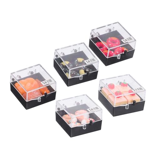 ibasenice 5 Stück Maßstab Realistische Kleine Kunststoff Kuchen Modelle Bunte Mini Dessert Figuren Für DIY Puppenhaus Dekoration von ibasenice