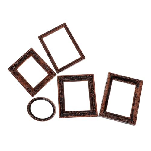 ibasenice 5 Stück Miniatur Bilderrahmen aus Kunststoff und Holz Vintage Dollhouse Dekoration Präzise Miniaturrahmen für Puppenhausmöbel und DIY Bastelbedarf ibasenice 5 Stück Miniatur Bilderrahmen aus Kunststoff und Holz Vintage Dollhouse Dekoration Präzise Miniaturrahmen für Puppenhausmöbel und DIY Bastelbedarf von ibasenice