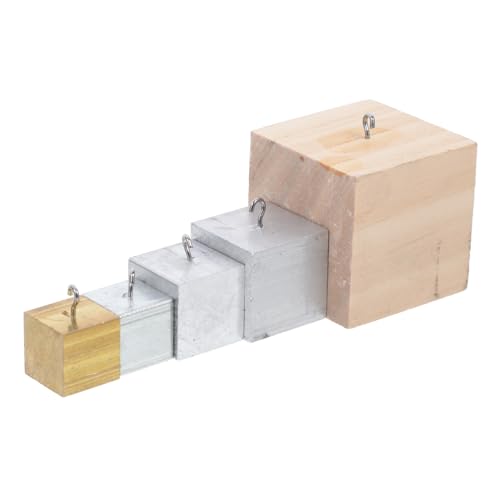 ibasenice 5 Stück Multifunktionales Dichtewürfel Set mit Haken für Wissenschaftliche Experimente Aluminium Kupfer Holz Langlebig und Praktisch für Bildungsdemonstrationen von ibasenice
