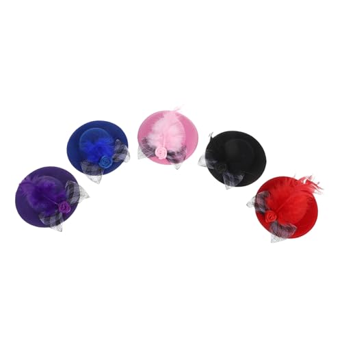 ibasenice 5 Stück Puppen Dekohut Puppenhut Kleine Zylinderhüte Zum Basteln Hutornamente Mini Haar Accessoire Kleine Hüte Zum Basteln Dekorationshut Mini Teeparty Hüte Anziehhüte von ibasenice