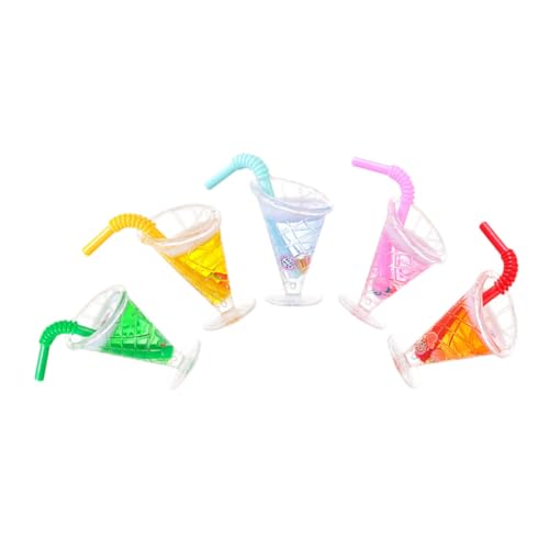 ibasenice 5stücke Teiliges Mini Dessert Cup Ornamente Hawaiianischem Stil Realistische Miniatur Juice Cups Für Puppenhaus-Dekorationen Und Sommerpartys Verschiedene Designs von ibasenice