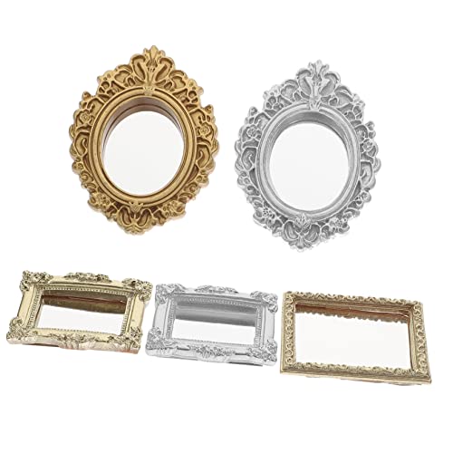 ibasenice 5 Stück Puppenhaus-Spiegel bastelset basteln für Make up Mirror kinderspielzeuge Kinderzimmer Kid Toys Miniatur-Spiegel- puppenhaus Spiegel Harz von ibasenice