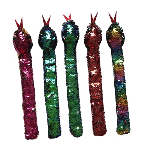 ibasenice 5 Stück Sequins Slap Armbänder für Lustige Snake Armbänder Widerstandsfähig und Sicher Partys und Feste Farbe Zufällig Zufällige Farbe von ibasenice
