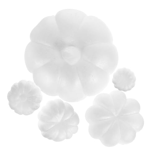 ibasenice 5 Stück Teiliges DIY Kürbis Bastelset für Weiße Schaumstoff Kürbisse zum Bemalen Geruchlos Umweltfreundlich Vielseitig für Herbst und Halloween Dekorationen für Kreative Mädchen von ibasenice