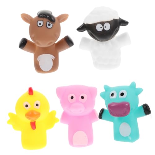 ibasenice 5 Stück Teiliges Fingerpuppen aus Weichem Filz Interaktives Cartoon Tier Handspielzeug für Geschichtenerzählen Rollenspielen und Pädagogischem Spielspaß für Kleinkinder und Junge von ibasenice