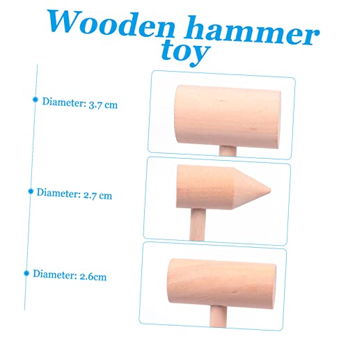 ibasenice 5 Stück Teiliges Holzhammer Glatte Oberfläche Vielseitiges Kinderspielzeug und Gerichtshammer für Rollenspiele aus Robustem Hartholz Sicher und Einfach zu Reinigen für Kuchenläden von ibasenice