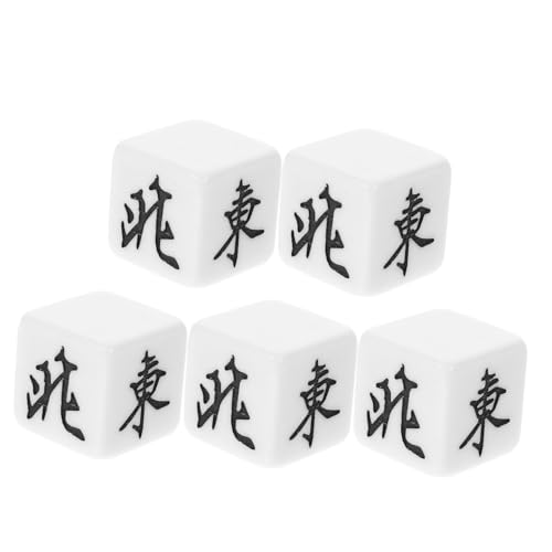ibasenice 5 Stück Teiliges Kleine Mahjong Würfel aus Langlebigem Acryl mit Windrichtungszeichen Leichtes Spielzubehör für Brettspiele Party und Gesellige Runden als für Erwachsene von ibasenice