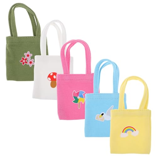 ibasenice 5 Stück Teiliges Mini Canvas Handtaschen Bunt Realistisch Gestaltete Puppen Schultertaschen Robuste Farbenfrohe Miniatur Umhängetaschen für Puppenhaus Deko und Sammler ibasenice 5 Stück Teiliges Mini Canvas Handtaschen Bunt Realistisch Gestaltete Puppen Schultertaschen Robuste Farbenfrohe Miniatur Umhängetaschen für Puppenhaus Deko und Sammler von ibasenice