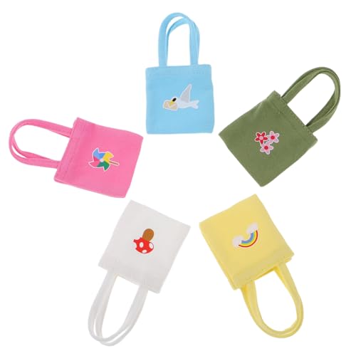 ibasenice 5 Stück Teiliges Mini Canvas Taschen für Puppenhaus Bunte Robuste Mini-Schultertaschen aus Segeltuch für Puppenbekleidung und Mädchen-spielzubehör ibasenice 5 Stück Teiliges Mini Canvas Taschen für Puppenhaus Bunte Robuste Mini-Schultertaschen aus Segeltuch für Puppenbekleidung und Mädchen-spielzubehör von ibasenice
