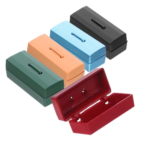 ibasenice 5 Stück Teiliges Mini Metall Werkzeugkasten Kompakte Aufbewahrungsbox für Puppenhaus Realistische Miniatur Möbel und Dekoration Platzsparend für Kreative Kinderspiele und von ibasenice