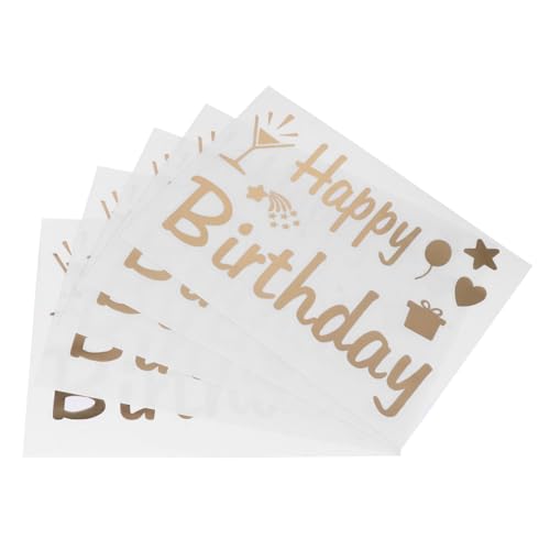 ibasenice 5 Stück Teiliges Transparente DIY Aufkleber für Geburtstagsdekoration Selbstklebende Ballonaufkleber mit Happy Birthday Schriftzug für Kreative Feiern und Anlässe von ibasenice