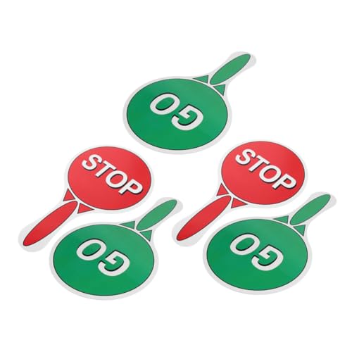 ibasenice 5 Stück Teiliges Verkehrsschilder Doppelseitig mit Handgriff Rote und Grüne Signale Realistische Verkehrszeichen Fördert Zusammenarbeit und Verkehrssicherheit im Vorschul von ibasenice