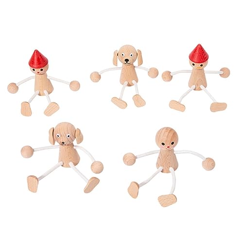 ibasenice Elegante Tierpuppen Aus Holz – Bewegliche Gliedmaßen Und Arme Ideales Puppenspielzeug Für Kinder Und Kunst von ibasenice