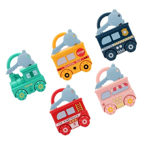 ibasenice 5 Stück puppenwagen kinderspielzeug Auto Spielzeugauto schlüssel und Schloss Vorschulspielzeug Kleinkindspielzeug Gehirnspielzeug für Plastik von ibasenice
