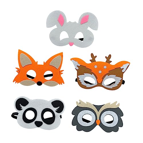 ibasenice 5 Stück tierische Filzmaske halloween masken halloweenmaske kinderkostüme Verkleidung Masken kleidung kinderkleider Tierfilzmasken für Cosplay entzückende Tiermasken gefühlt von ibasenice