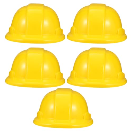 ibasenice 5 StüCk Kinder Bauarbeiterhelm Spielzeug, Gelber Kunststoff Bauhelm FüR Kinder, Party Deko Und Rollenspiele, 21 X 17.5 X 9.5 Cm, Leicht Und Sicher von ibasenice