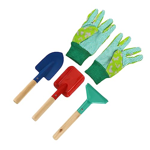 ibasenice 5 Stücke Pflanzwerkzeuge für gartengeräte gartengeräte für kinderhandschuhe Lernspielzeug Kinderschaufelrechen Gartengeräte für den Kindergarten hölzern von ibasenice