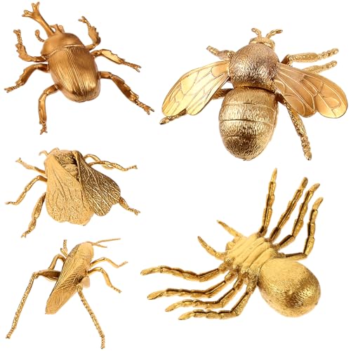 ibasenice 5 Teiliges Goldenes Simuliertes Insektenmodell Set Simulationsmodell Kinderspielzeug Lustiges Insekten Interessante Figuren Kinderspielzeug Lehrrequisite Realistisches von ibasenice