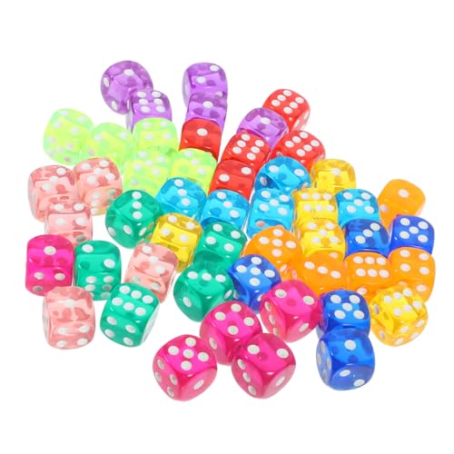 ibasenice 50 Stück 6-seitige Acrylwürfel, Sechsseitige Würfel, Brettspiel, Würfelspielzeug, Partyzubehör Für Tischspiele ibasenice 50 Stück 6-seitige Acrylwürfel, Sechsseitige Würfel, Brettspiel, Würfelspielzeug, Partyzubehör Für Tischspiele von ibasenice