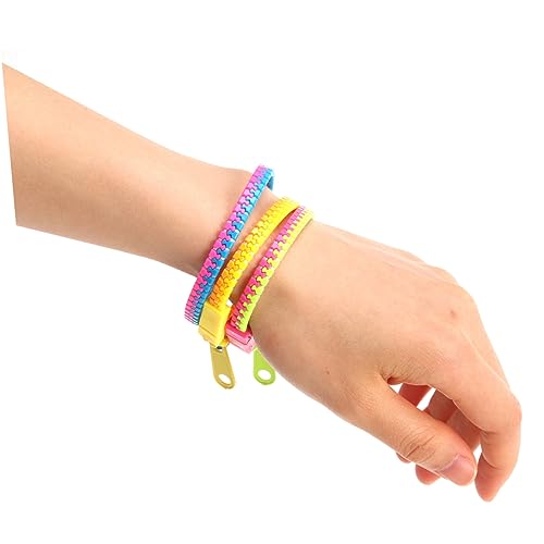 ibasenice 50 Stück Armband Zappel Schmuck Sensorische Spielzeuge Partygeschenke Für Für Zweifarbige Reißverschluss Armbänder Freundschaftsarmbänder Armband Für Party von ibasenice