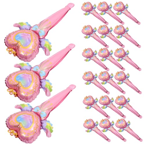 ibasenice 50 Stück Aufblasbarer Feenstab Zubehör für Ballonbögen für Tisch raumdeko ballons balons dekorative Requisiten für Partys Ballon für die Dekoration Aluminiumfolie Rosa von ibasenice