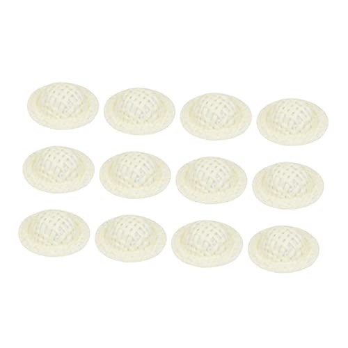 ibasenice 50 Stück DIY-Hüte DIY Puppenzubehör Handgemachte Puppenhüte Bastelmaterial für Puppen Strohhut für Puppe Mini-Craft-Hüte kleine Hüte handgefertigter Minihut Mini-Kappe Beige von ibasenice
