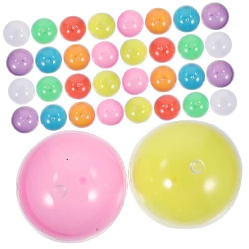 ibasenice 50 Stück Halbtransparente Lotteriekugeln Bunte Spielkapseln für Tombola Partyspiele Automatenkapseln Leere Kunststoffbälle für Ziehungen und Gewinnspiele von ibasenice