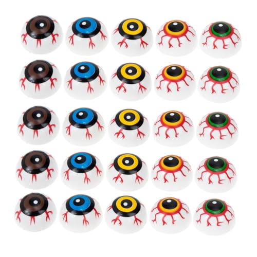 ibasenice 50 Stück Halloween Augäpfel Haushaltsdekor Augapfel Modellmasken Puppenaugen Requisitenaufkleber DIY Tier Gefälschte Halloween Innendekoration Zwerge Gruselige Augäpfel von ibasenice