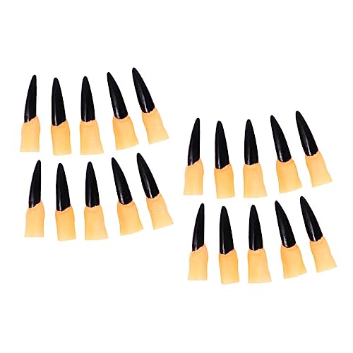 ibasenice 50 Stück Halloween Finger Betten Hexenfingerabdeckung Halloween-dessertdekorationen Zombie Fingerkrallen Halloween Falsche Nägel Hexennägel Falsches Nagel Zehennagel Gummi Black von ibasenice