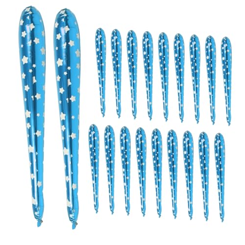 ibasenice 50 Stück Komm Stock Cheerleading-Zubehör Cheerleader Krachmacher Aufblasbare Stäbchen zur Geräuschentwicklung sportlicher Krachmacher Sportinstrument Aluminiumfolie Blau von ibasenice