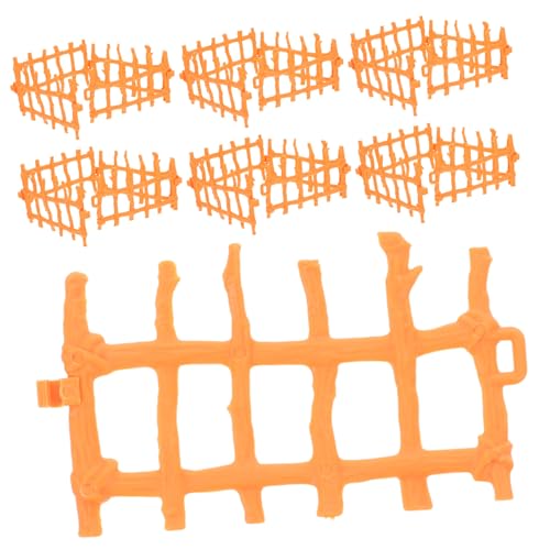 ibasenice 50 Stück Mikro-landschaftszaun Zaunzubehör Pferdezaun Pferdestallzäune Playset Kinderzaun Farmstallzäune Bauernhof-spielset Für Puppenhauszaun Khaki Plastik von ibasenice