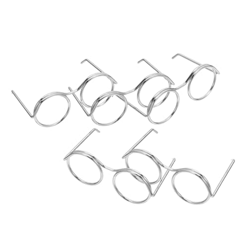 ibasenice 50 Stück Miniatur Puppenbrillen Silber Metall Drahtfassung Kleine Dollhouse Eyewear Zubehör für DIY Bastelprojekte Kreative Mini Brillengestelle von ibasenice