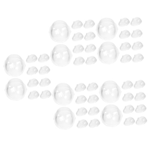 ibasenice 50 Stück Puppenmaske transparente Gesichtsmaske Gesichtsmaskenschild aus Kunststoff Spielzeug Displayabdeckung Kunststoff-Gesichtsmaske für Puppe Abschlussball Staubschutzhaube von ibasenice