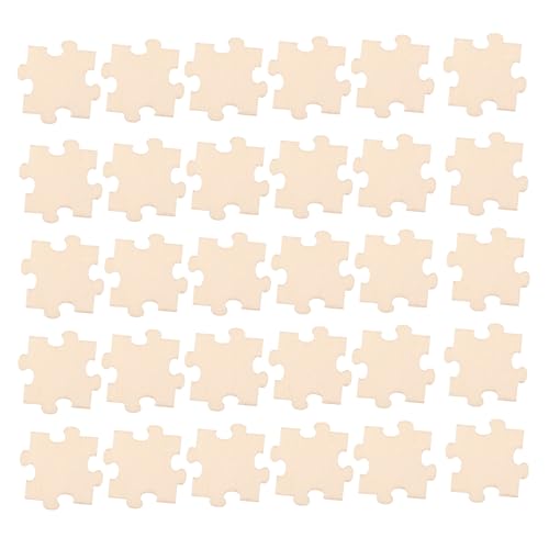 ibasenice 50 Stück Puzzlequadrate Aus Holz Leere Lesezeichen Leeres Puzzle Leere Untersetzer 3D-rätsel DIY-projekte Leere Puzzles Basteln Kinderpuzzle DIY-Handwerk Kinderrätsel Hölzern Beige von ibasenice