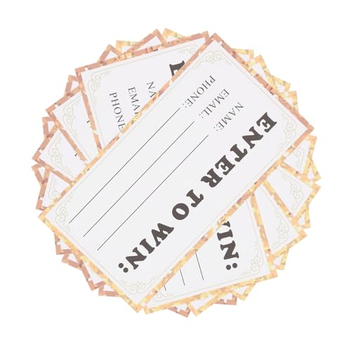 ibasenice 50 Stück Registrierungsformular Tickets Spendenartikel Rosa Tickets für die Tombola Parkplatz -Ticketdrucker Gewinnspielkarten doppelte Tombola-Tickets Mini -Binder Papier Golden von ibasenice