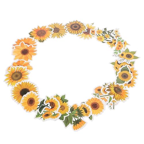 ibasenice Sonnenblumen-Aufkleber Für Laptop 50 Selbstklebende Dekorative Aufkleber Boho-ästhetik- von ibasenice