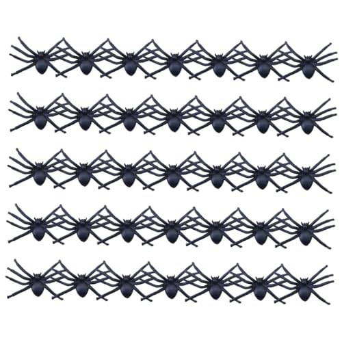 ibasenice 50 Stück Spinnenmodell Halloween Kleidung Halloween kostün Halloween Goodies Halloween-Dekoration Kunststoffspinnen Figur Karikatur Halloween- Spukhaus-Requisite PVC Black von ibasenice
