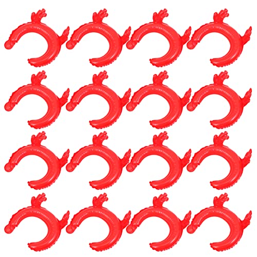 ibasenice 50 Stück Stirnband Aluminiumfolie Ballon Cartoon-elch-horn-design-ballon-stirnband Kinderstirnband Party-stirnband- Aufblasbare Stirnbandverzierung Party-ballon-stirnband Rot von ibasenice