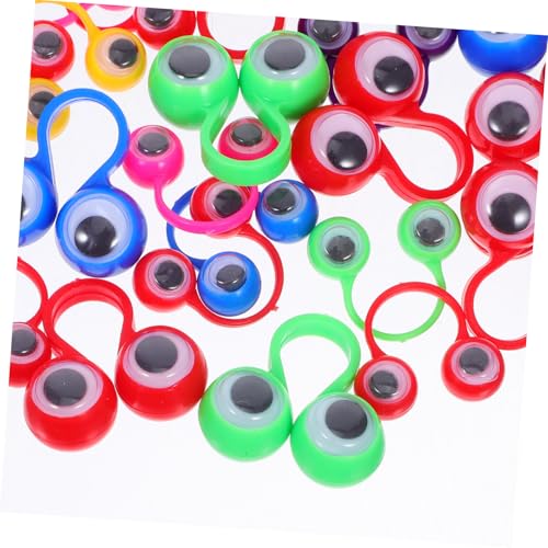 ibasenice 50 Stück Teiliges Augen Fingerringe für Leichtes Komfortables Fingerspielzeug mit Großen Bunten Augen Fördert Feinmotorik als Partybevorzugung für Geburtstage Halloween und von ibasenice