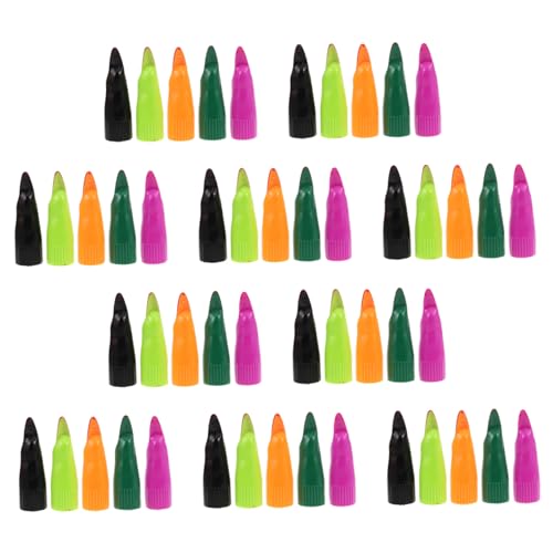 ibasenice 50 Stück Teiliges Halloween Nagelset mit Bunten Hexen-fingernägeln Farbenfrohe Fingernagel-abdeckungen Leichte Ergonomische Nagelspitzen für Halloween-Partys Cosplay und von ibasenice