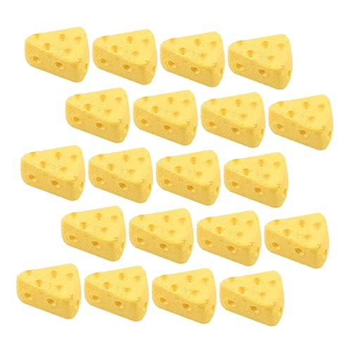 ibasenice 50 Stück Teiliges Künstliche Käsekuchen Deko Miniatur Simulation Käse Fotorequisiten Realistische Gelbe Dreieck Kuchenmodelle von ibasenice
