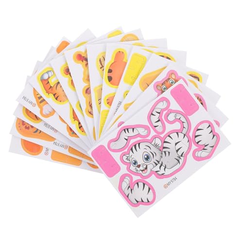 ibasenice 50 Stück Teiliges Tiger Puzzle aus Langlebigem Pädagogisches Lernspielzeug für Kognition Vorstellungskraft und Hand Auge Koordination Sicher und Spielerisch Zufälliger Stil von ibasenice