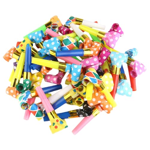 ibasenice 50 Stück exciting volumni hühner toy spielzeuge Kinderparty Gefälligkeiten Röhren Geburtstagsfeier Freunde lustige Party-Blowouts-Gebläse Blowouts Krachmacher Papier von ibasenice