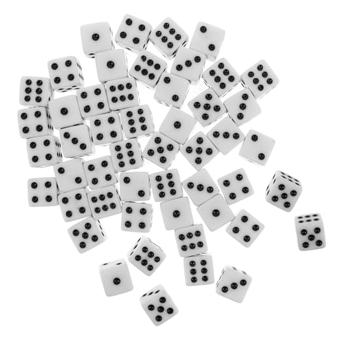 ibasenice Vielseitiges 16-mm-würfelspiel-Set Weiße Runde Würfel Schwarze Punkte Für Brettspiele Ktv Und Bildungszwecke von ibasenice